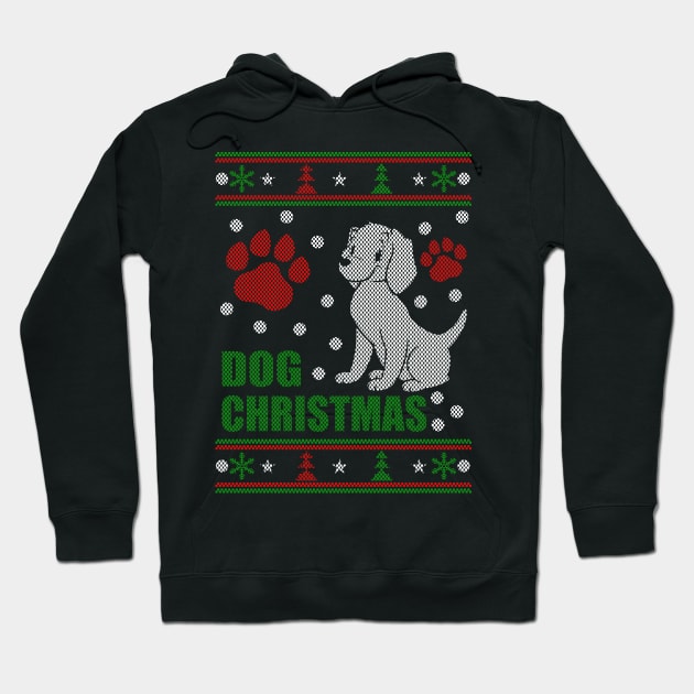 Dog Christmas Ugly Sweater Hoodie by Him